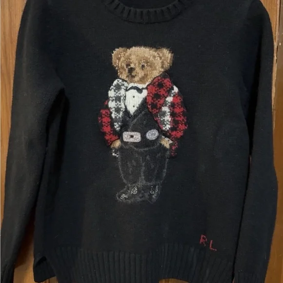 Original Vintage Wool/Cashmere Blended Polo Bear in Tuxedo and Cardigan